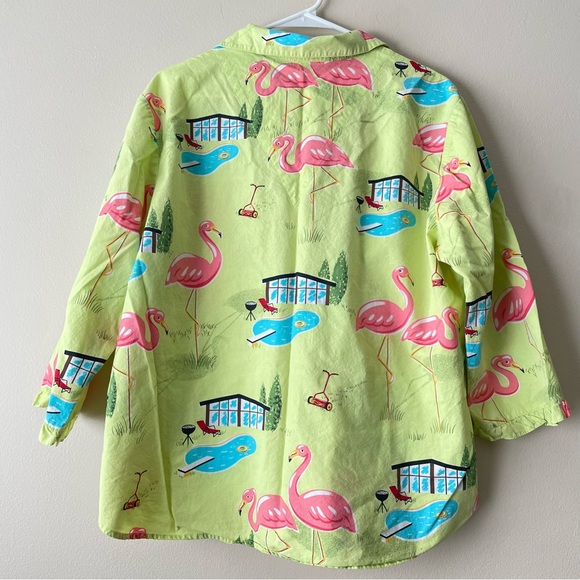 NICK & NORA Women's XL Flamingo Pajama Set Capri Length 100% Cotton - Picture 2 of 10